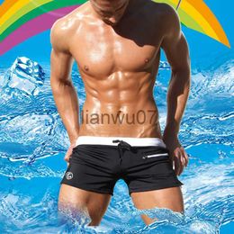 Men's Swimwear new men's low rise swimwear sexy low personality male beach swimming trunks shorts men boxer trunks bathing slips J230707