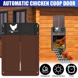 Incubators Automatic Chicken Poultry Door Auto Open Close Opener Light Sense Coop Night And Morning Delay 230706