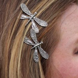 Hair Clips Elegant Vintage Dragonfly Hairpins Bridal Headdress Wedding Accessories Fashion Zircon Crystal Clip Jewellery Gift