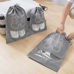 Storage Bags 10/5pcs Shoes Organizer Non-woven Travel Portable Closet Bag Waterproof Pocket Clothing Tranparent Hanging