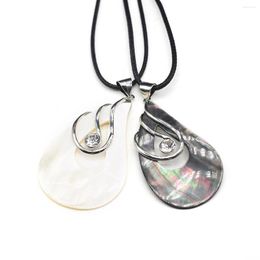 Pendant Necklaces Natural Fresh Water Shell Necklace Carved Note Shape Gemstone Exquisite Charms For Jewellery Making DIY Bracelet Accessories