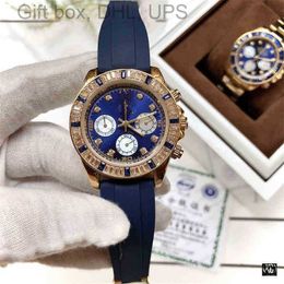 watches high quality mens watch designer watches wristwatch fashion Luxury diamond inlaid three eye six needle bar nail scale men's leisure