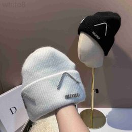 Ball Caps Designer Winter New Cute Cats Ears (steamed Cat ear Shaped Bread) Rabbit Hair Knitted Hat Womens Korean Version Versatile Warm Small Fresh Double Fold Wool