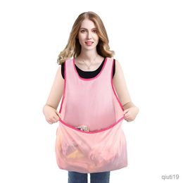 Kitchen Apron use wearable clothes Apron drying clothes apron ladies load clothes without bending clothes drying Aprons with Pocket R230707