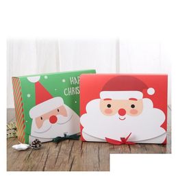 Party Favour Christmas Eve Big Gift Box Santa Papercard Kraft Present Favour Candy Red And Green T2I51659 Drop Delivery Home Garden F Dhwvy