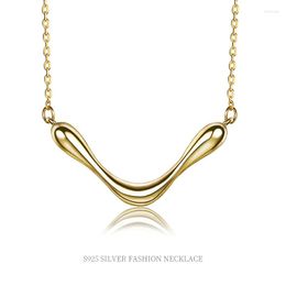 Chains 40cm 5.5cm 925 Silver V Shape Necklace For Women Minimalist Girls Gift Party