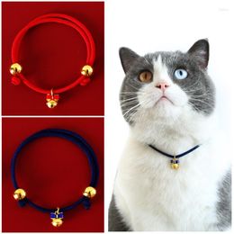 Dog Collars Design Classic Adjustable Red String Cats Collar Bow Ties Bells High Quality Pets Puppy Necklace Party Accessories