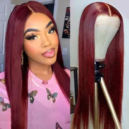 Brazilian Burgundy Straight Lace Closure Wig 99J Human Hair Wigs Lace Wigs for Women Human Hair