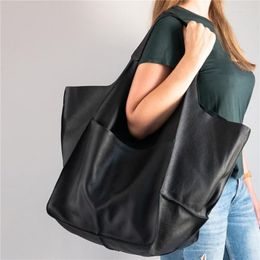 Evening Bags Casual Soft Large Capacity Tote Women Handbags Look Luxury Pu Leather Shoulder Bag Retro Big Shopper Purses