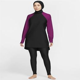 Islamic Women Muslim Swimwear 3 Piece Sets Burkini Hooded Hijab Swimsuit Modest Swim Surf Wear Sport Full Suit for Swimming 20212365