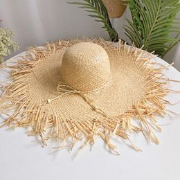 Wide Brim Hats Summer Raffia For Women Foldable Soft Straw Hat Outdoor Holiday Beach Caps Panama UV Protection Sun