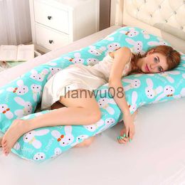 Maternity Pillows Sleeping Support Pillow For Pregnant Women Body 100 Cotton Rabbit Print U Shape Maternity Pillows Pregnancy Side Sleepers x0708 x0721