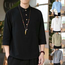 Men's T Shirts Fashion Spring And Summer Casual Middle Sleeve Lapel Solid Christmas Jumpsuit Men Mens Suit Romper V Neck
