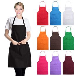 Kitchen Apron Plain Kitchen Apron Washable Pocket Waiter Kitchen Cooking Baking Craft Gardening Household Cleaning Tools R230707