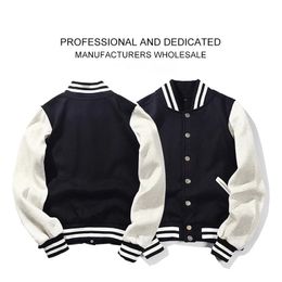 Womens Jackets Mens Baseball jacket fashion Cotton University campus baseball uniform womens custom solid Colour wholesale 230707