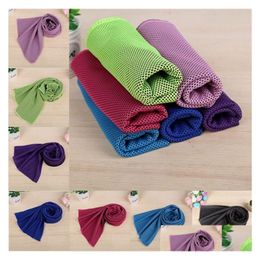 Towel Colour Magic Cold Exercise Fitness Sweat Summer Ice Outdoor Sports Cool Hypothermia 90X35Cm Cooling Towels Drop Delivery Home G Dhf9O