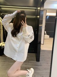 Ba1 Main Women's Blouses & Shirts designer shirts Elegant womens shirts luxury clothing corset shirt Gold coin buckle silk Striped Hot Diamond Heavy Industry Shirt