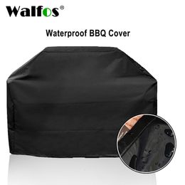 BBQ Tools Accessories WALFOS Waterproof Grill Cover Outdoor Rainproof Dustproof Heavy Duty for Gas Charcoal Electric 230706