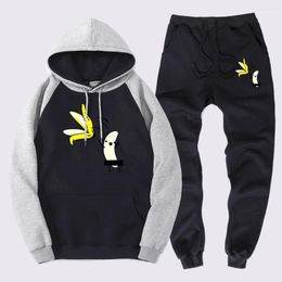 Men's Tracksuits I Don'T Want This Banana Peel Men Hoodie Simple Personality Sportswears Autumn Loose Pullovers Casual Sweatershirts Suits