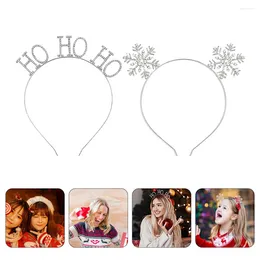 Bandanas 2Pcs Exquisite Xmas Snowflake Hairband Ornaments Christmas Head Hoops