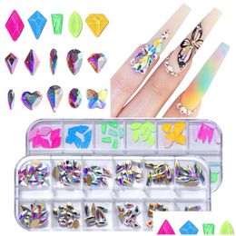 Nail Art Decorations Irregar Flatback Diamonds Ab Crystal Nails Rhinestones Glass Gem Jewelry Manicure Tools Kits Diy Accessories Dr Dhpje