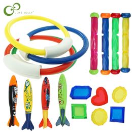 Sand Play Water Fun Diving Torpedo Rocket Throwing Toys Pool Diving Game Summer Torpedo Robber Child Underwater Diving Stick Water Toy 18-22pcs 230707