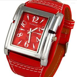 Wristwatches Fashion Square Watch Women Sport Big Watches Womage Leather Band Analog Quartz Ladies Relogio Feminino