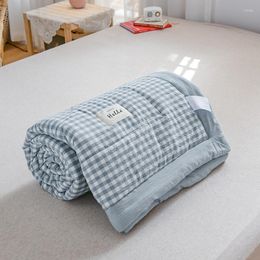 Blankets Soft Throw Striped Down Cotton Quilt Blanket Luxury For Cooling Summer Couch Cover Bed Machine Wash Bedspread