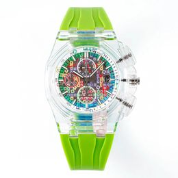 Watch Mens Watch Transparent shell Wristwatch Mechanical movement Rubber Strap Sapphire Waterproof Orologio di lusso Sports Wristwatches