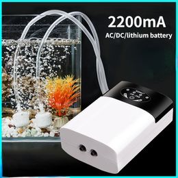 Air Pumps Accessories DualPurpose Aquarium Oxygen Pump Practical Exhaust USB Charging Portable Ultra Silent Compressor for Fish Tank 230706