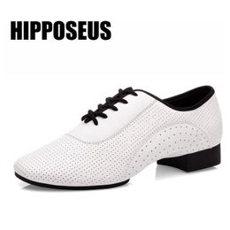 Sneakers Hipposeus Men Danceshoes Boys Modern Tango Salsa Dancing Shoes Soft/rubber Sole Profesional Dancing Shoes White High Quality