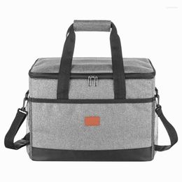 Dinnerware Sets WEYOUNG 33L Portable Insulated Thermal Cooler Lunch Box Bag For Work & Student Picnic Car Ice Pack 1Pcs Grey