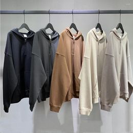 Men's Hoodies Autumn Men Half Zipper Twill Hoodie Relaxed Fit Cotton-Blend Solid Pullover Five Color