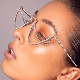 Eye frame Hot Selling Rhinestone Jewellery Fashion Street Snap Multilayer Glasses Frame European and American Fashion Facial Accessories Frame designer Jewellery