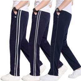 Mens Pants Unisex Studunt Track Casual Sweatpants mens Striped Bastic Trousers Reflective Straight Joggers Simple Work 230706