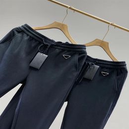 22ss pants men Europe fashion designer trousers for mens Classic lattice webbing couple Terry fabric Custom Metal Drawstring Head 258d