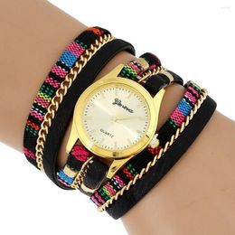 Wristwatches Gnova Platinum Women Watch Ethnic Peruvian Golden Bracelet Wristwatch Fashion Reloj Para Dama Quartz Clock A745