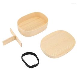 Dinnerware Sets Wooden Lunch Box Portable Bento With Strap For Picnics Hiking Climbing