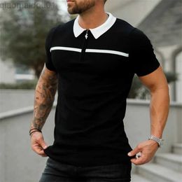 Men's T-Shirts 2023 new Men Sport Tee Polos Splicing T-Shirt Top Fitness Short Sleeve Blouse Casual Slim Fit Summer Breathable Gym Men T-Shirt L230707