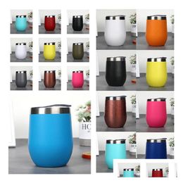 Mugs Stemless Wine Glass Drinking Cup Tumbler With Lid Stainless Steel Double Wall Vacuum Insated Travel 12Oz 20Pcs T2I5512 Drop Del Dhzga