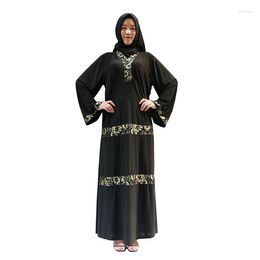 Ethnic Clothing Fashion Ladies Dress Robe Softy Black Muslim Abaya V Collar (suits 165-175cm Tall)