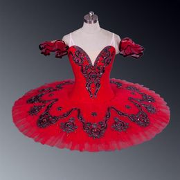 Red Ballet Tutu Adult Professional Ballet Tutu Costumes Performance Girl's Mulberry Swan Lake Ballet Costumes Sleep Beauty Bl257m