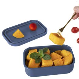 Dinnerware Sets Silicone Bento Box Containers Kitchen Leftover Storage Microwave Safe And Heat Resistant Stackable