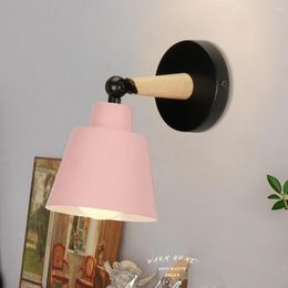 Wall Lamp Nordic Style Indoor Lighting LED Modern Wooden Bedroom Bracket Light Household Living Room Bathroom