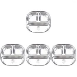 Bowls Split Disk Kitchen Supply Stainless Steel Tray Eating Plate Compartment Lunch Divided Dish Dinner