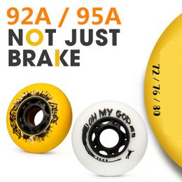 Inline Roller Skates Super Hardest Slide Skating Wheel Papaya White 95A yellow 92A 72mm 76mm 80mm Tyre for Skate Patines 8 pcs 230706