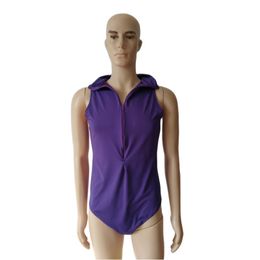 Purple Colour one piece Swimsuit Catsuit Costumes unisex Halloween Party club Spandex Zentai jumpsuit front zipper