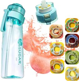 650ml Air Flavored Water Bottle Up Sports Fashion Straw Mug Water Bottle Suitable for Outdoor Sports Fitness Water Cup