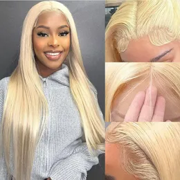 26Inche Blonde 613 HD Lace Frontal Wig 13x6 Straight Human Hair Transparent Brazilian Remy Lace Frontal Hair 150% For Women