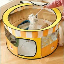 Cat Delivery Room Foldable Pet Fence Round Cat House Pet Exercise Kennel Tent
